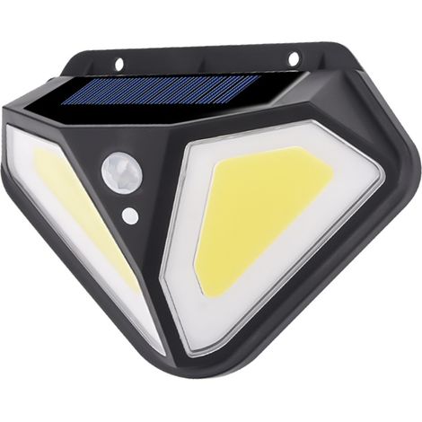 Lampe murale solaire 100 LED avec détecteur de mouvement, 3 modes, pour extérieur et jardin (1/5)