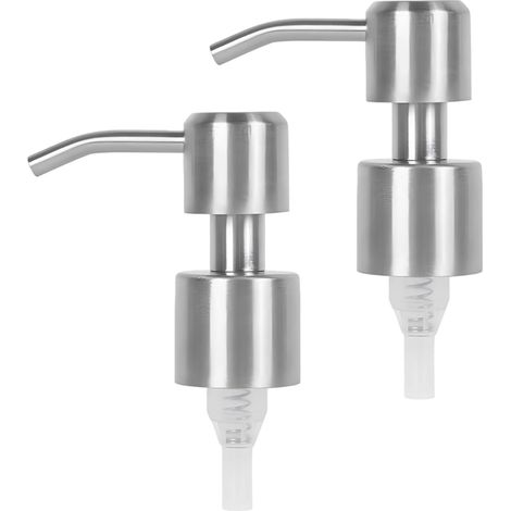 Pompe de remplacement pour distributeur de savon liquide - Acier inoxydable, finition brossée, 2 pièces - 28 mm (1/5)