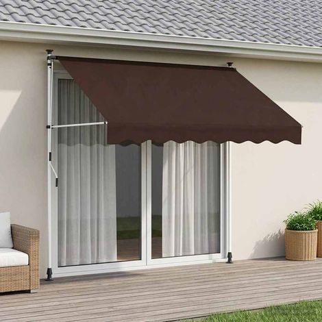 vidaXL Auvent rétractable manuel Marron 150 cm