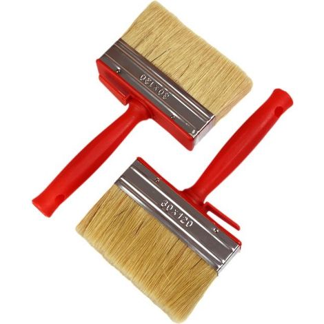 Lot de 2 pinceaux de peinture fixes, adaptés pour la peinture, le revêtement, les murs, le bois, les meubles (1/5)