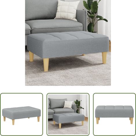 Stoffhocker - Fußhocker Hellgrau 77x55x31 cm Stoff (1/5)