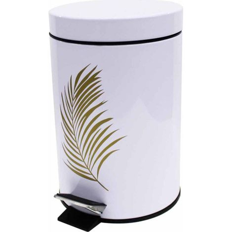 Poubelle à Pédale Imprimée "Orbella" 3L Blanc (1/2)