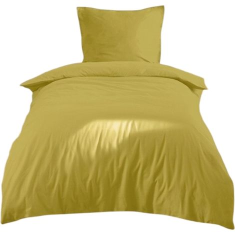 Parure de lit 140 x 200 cm Cocon moutarde