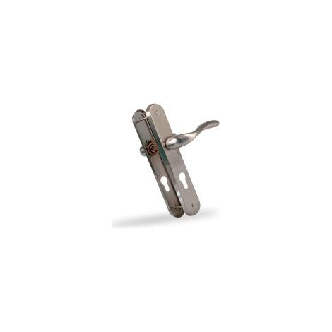 AMIG  Poignées sur plaque à cylindre  LENA PB  238 x 40 mm  Acier / Zamak  Chromé mat