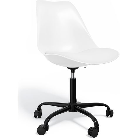 Silla De Oficina con Ruedas- Silla De Escritorio Giratoria - Tulip Estructura Negra