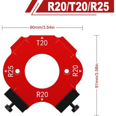 Gabarit de Profilage pour Angles d‘Armoire – Rayons Intérieurs et Chanfreins pour Défonceuse (R20, 1 pièce) (1/5)