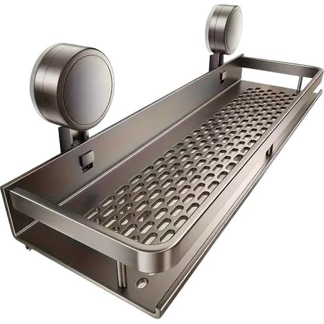 Organisateur d'étagère de douche, 1 étagère de douche, organisateur mural avec ventouse, support pour étagères de salle de bain, organisateur de salle de bain sans perçage, 29,9 cm, étagère gain de (1/5)