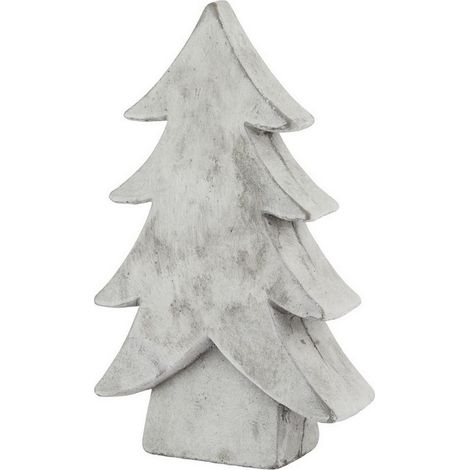 Athena Stone Large Christmas Tree - Ceramic - L7 x W19 x H32 cm - White