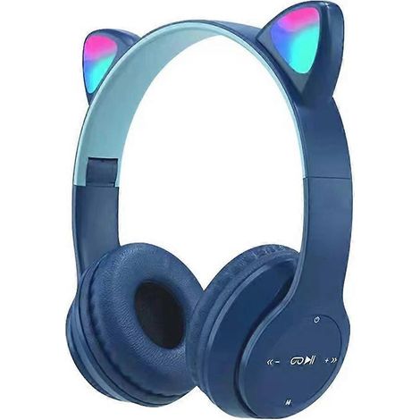Casque pliable avec micro et éclairage LED RGB, idéal comme cadeau pour l'école ou les jeux vidéo. (1/5)