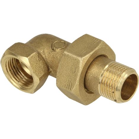 Raccord équerre FF/FM 1/2’’ à etanchement plat laiton nu