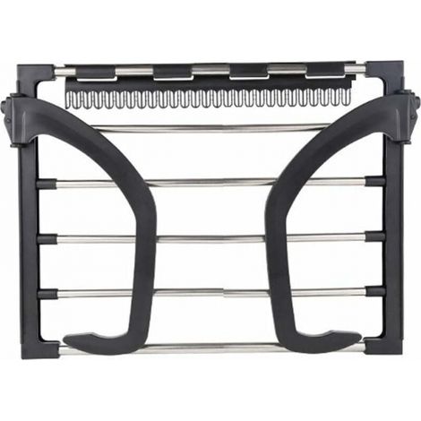 Tendedero de pared plegable de acero inoxidable para radiadores, secador de toallas negro (1/5)