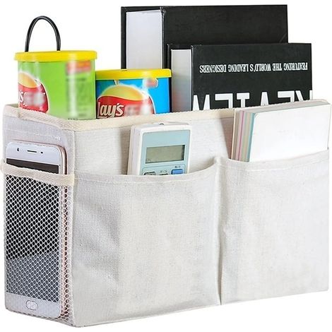 Panier de rangement suspendu pour lit avec crochet, sac de rangement en tissu pour chambre et organisation (1/3)