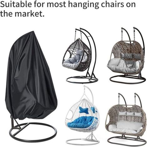 Housse Oeuf Suspendu - Tissu Oxford 420D - Imperméable UV Résistant - Pour Fauteuil Balancelle Extérieur - 200 x 230 cm - Lot 1 (1/4)