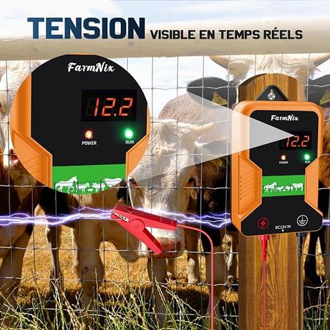 Electric Fence for Animals, 15 KM, 12 V, 2 Joules (1/3)