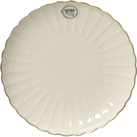 Kitchen Goods Piatto da Colazione Porcellana Bianca - 20,3cm