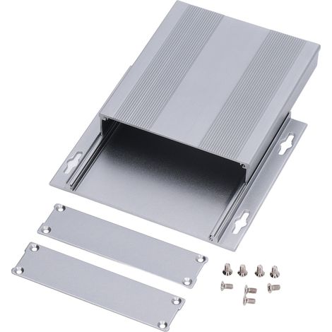 Gehäuse aus mattem, hellgrauem Aluminium für DIY-Elektronik, 27 x 131 x 120 mm