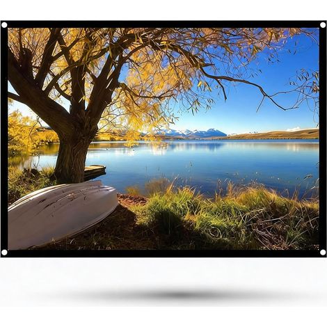 Écran de Projection Portable 84 Pouces, Tissu Polyester Pliable sans Pli, Format 4:3, pour Cinéma Maison Intérieur et Extérieur (1/5)