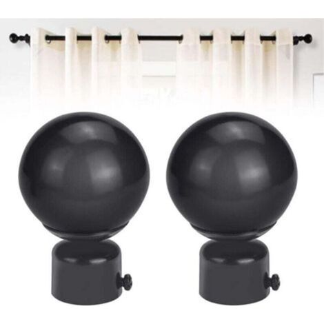 Lot d'embouts de tringle à rideau en fer, embouts de tringle à rideau ronds de 28 mm, embouts de tringle à rideau antirouille, durables, résistants à la décoloration, avec vis pour bureau, maison, hôt