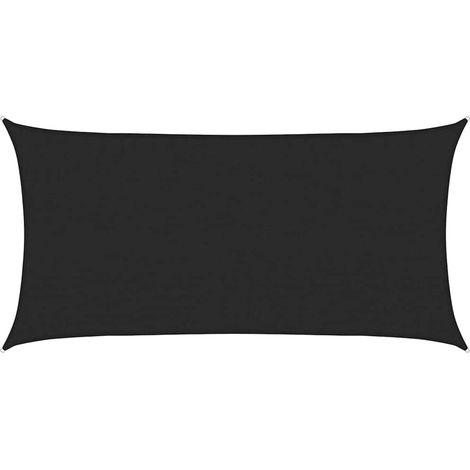 Vela Parasole Telo Ombra Parasole a Vela 160 g/m² Nera 2,5x5 m in HDPE (1/5)