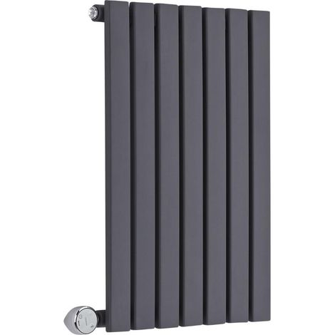 Milano Capri Electric - Modern Anthracite Horizontal Single Flat Panel Radiator - 635mm x 413mm (1/5)
