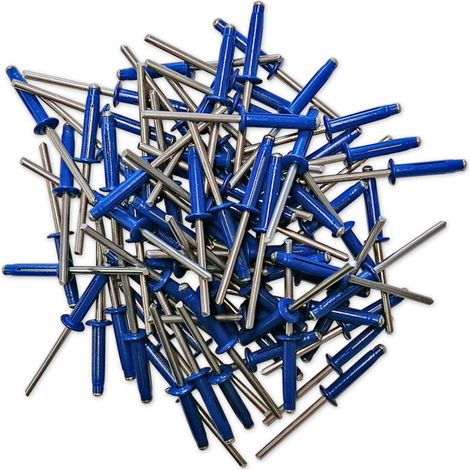 Rivets trigrip 4.8mm bleu – Aluminium Bulbex pour plaques minéralogiques – Lot de 80 rivets – Résistance à la corrosion (1/2)