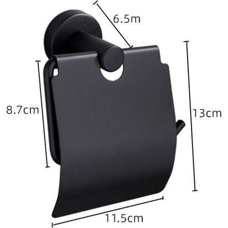 Toilettenpapierhalter mit Deckel, Edelstahl (schwarze Ausführung)