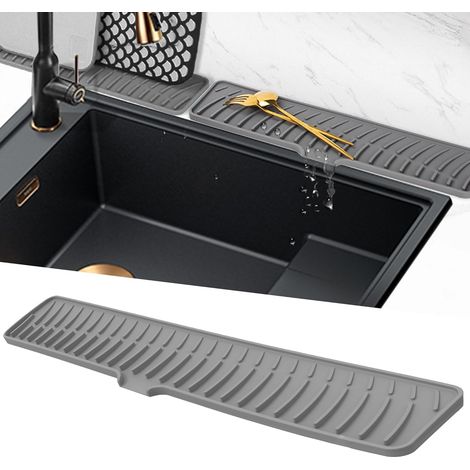 1 Tapis Égouttoir, Silicone, 60x10cm, Antidérapant, Drainage Rapide, Cuisine Salle De Bain