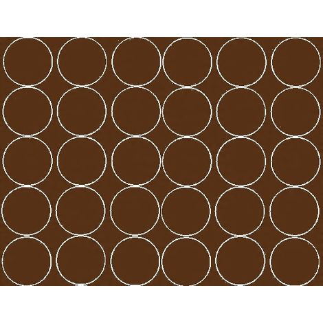 Adesivi circolari da 7 cm, 30 pezzi, a pois, marrone opaco