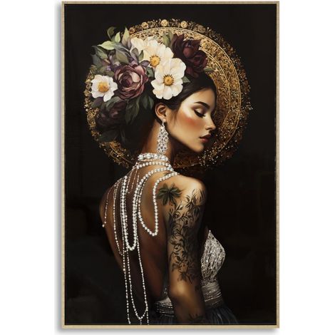 GEMALTER DRUCK AUF PERSISCHER LACKIERTER LEINWAND MIT RAHMEN -A- CM 62X3.5X92 (1/5)