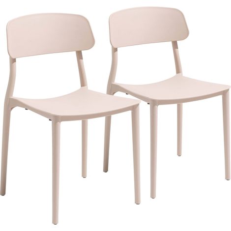 Lot de deux chaises en polypropylène rose (1/5)