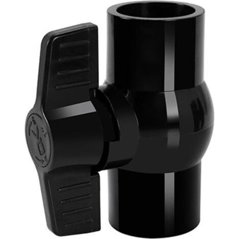 PVC Ball Valve, Pipe Fitting, Compact Type, Cold Water Pipeline Shut-Off Valve (Black 32mm) (1/5)