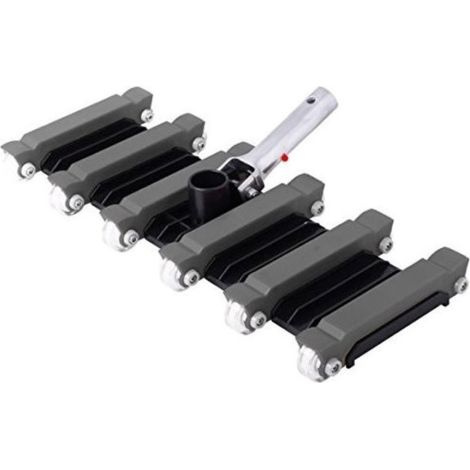 Balai aspirateur, 12 Roues,forme rectangulaire, couleur noir, pour Piscine béton - 48 cm - jardiboutique