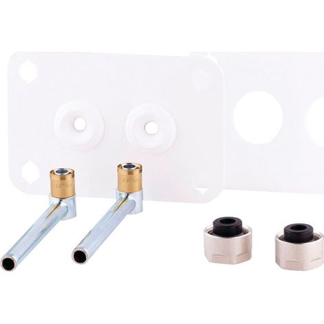 Plaque de raccordement pour radiateur à sertir R-Fix® - Diamètre 16 mm - Sortie de cloison - Riquier - 100 x 150 mm