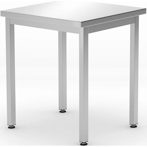 Budget Line Küchentisch mit zentraler Stahlplatte 600 x 600 x 850 mm - Hendi 817056