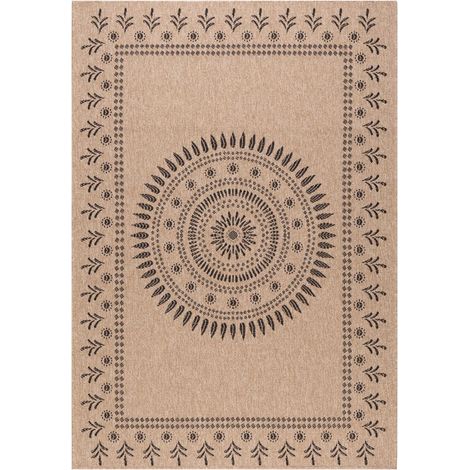 Tapis extérieur kilim 120x170 beige et noir rectangle JUTE ART 6