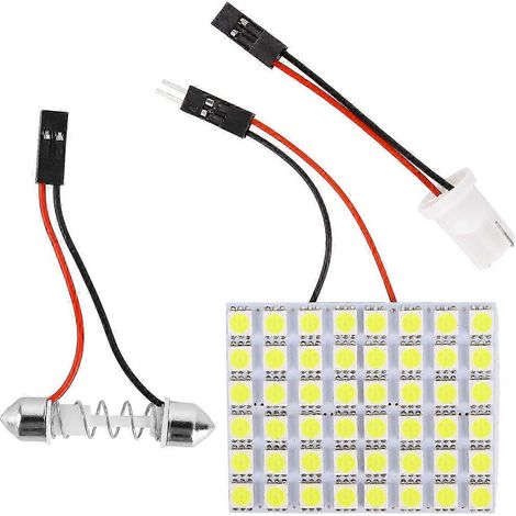 Lampe de lecture T10 pour voiture, panneau LED 48/24/12 SMD 5050, lumière blanche, pour plafonnier, éclairage de coffre et d'habitacle. (1/5)