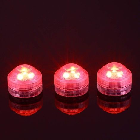 Lot De 12pcs Bougies Led Étanche Submersible Lampe Étanche Waterproof Lumières De Thé Avec Pile Bouton Blanc (1/5)