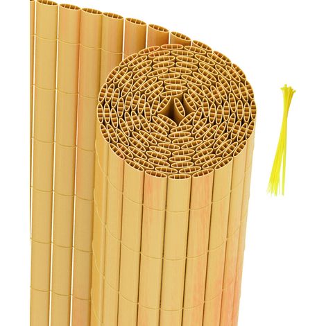 SWANEW Recinzione in PVC Bamboo bifacciale. oscurante al 90%.H.140 cm x L.600 cm