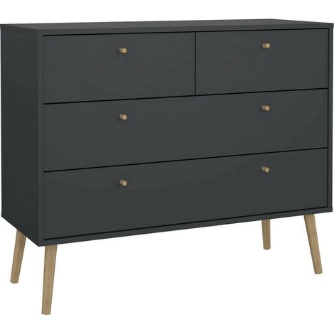 Dmora - Cassettiera Tiffany, Settimino multiuso, Comò camera da letto, Mobile con cassetti, 99x39 h82 cm, Grigio