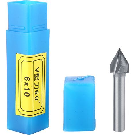 Mèche de gravure, routeur 60° 6x10 mm, mèche à rainure en V 3D 6 mm/0,2 po pour l'industrie