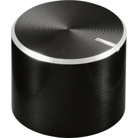TRU COMPONENTS TC-11613908  Drehknopf mit Knopfmarkierung Schwarz (Ø x H) 13 mm x 10 mm Aluminium, P