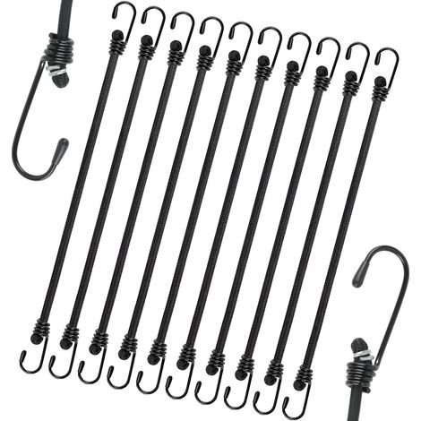 10x Spanngummis mit Haken 40cm, Extra Stark, Wetterfest, Gepäckspanner