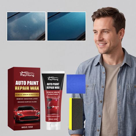 Car paint repair paste, car paint scratch polishing wax, universal car paint repair paste -- 60g + sponge1 + towel1 (1/5)