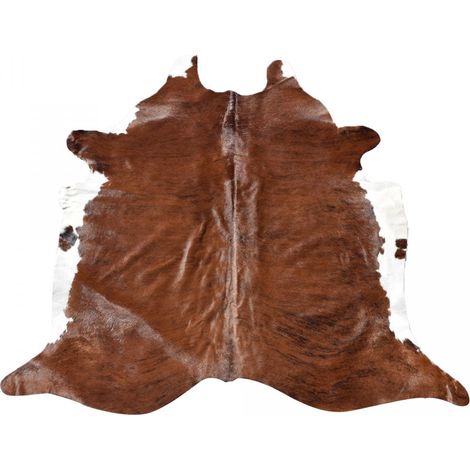 Tapis peau de vache 160x180 marron et beige kilm fait à la main PEAU D