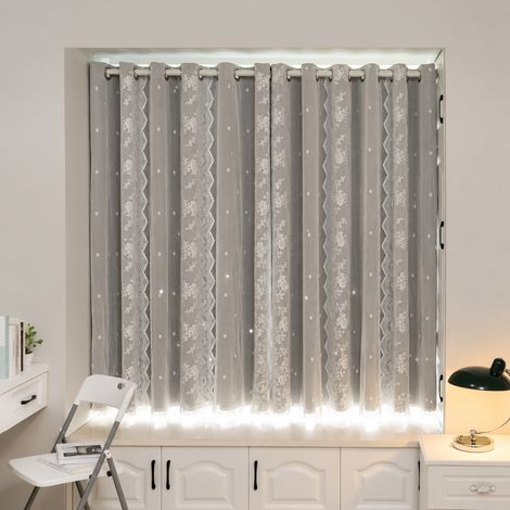 Rideau double occultant voilage sans perçage Galaxie glaciaire, pour largeur 0,5-0,7 m rideau simple pan - hauteur 2,0 m, 30 × 30 × 30 cm 1 kg – Livraison gratuite