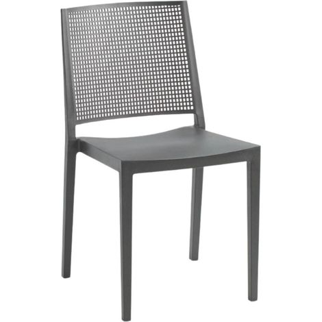 Silla de polipropileno para exterior o interior color gris - Rejilla (1/4)