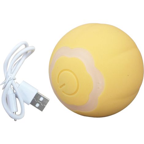 Balle interactive à roulement intelligent Gravity pour animaux de compagnie, jouet autopropulsé pour chat, chaton et chien, jaune, emballage neutre en anglais (1/5)