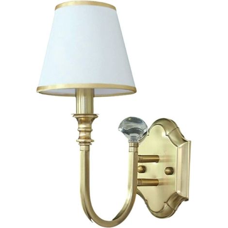 TrAdE Shop Traesio - Applique Da Parete Lampada Muro Con Paralume Attacco E14 Stile Classico Elegante E40 - (1/2)
