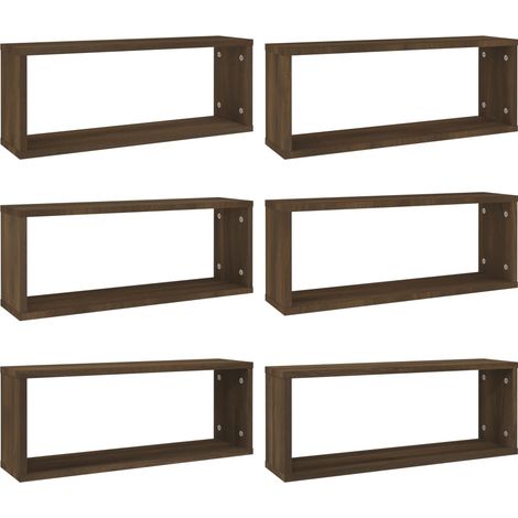 Maison Exclusive - Würfelregale 6 Stk. Braun Eichen-Optik 60x15x2 (1/5)