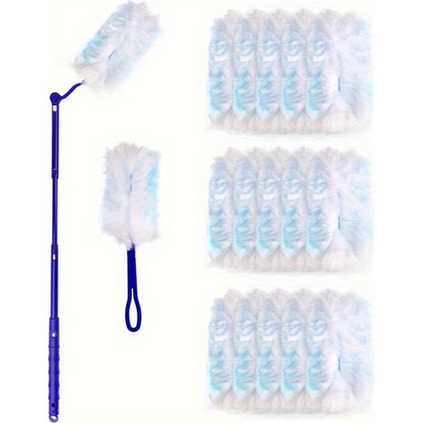 Kit Duster - 30 Recharges Duster + 1 Manche Réutilisable - Pour Nettoyage Coins Meubles Voitures Stores Décorations - Usage Intérieur (1/5)